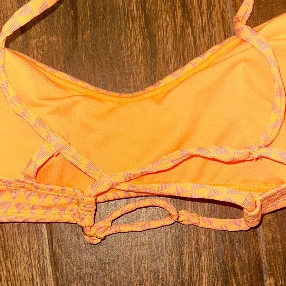 NWT Orange Triangle Bikini Top Bralette Adjustable Straps Size Large - Picture 4 of 6